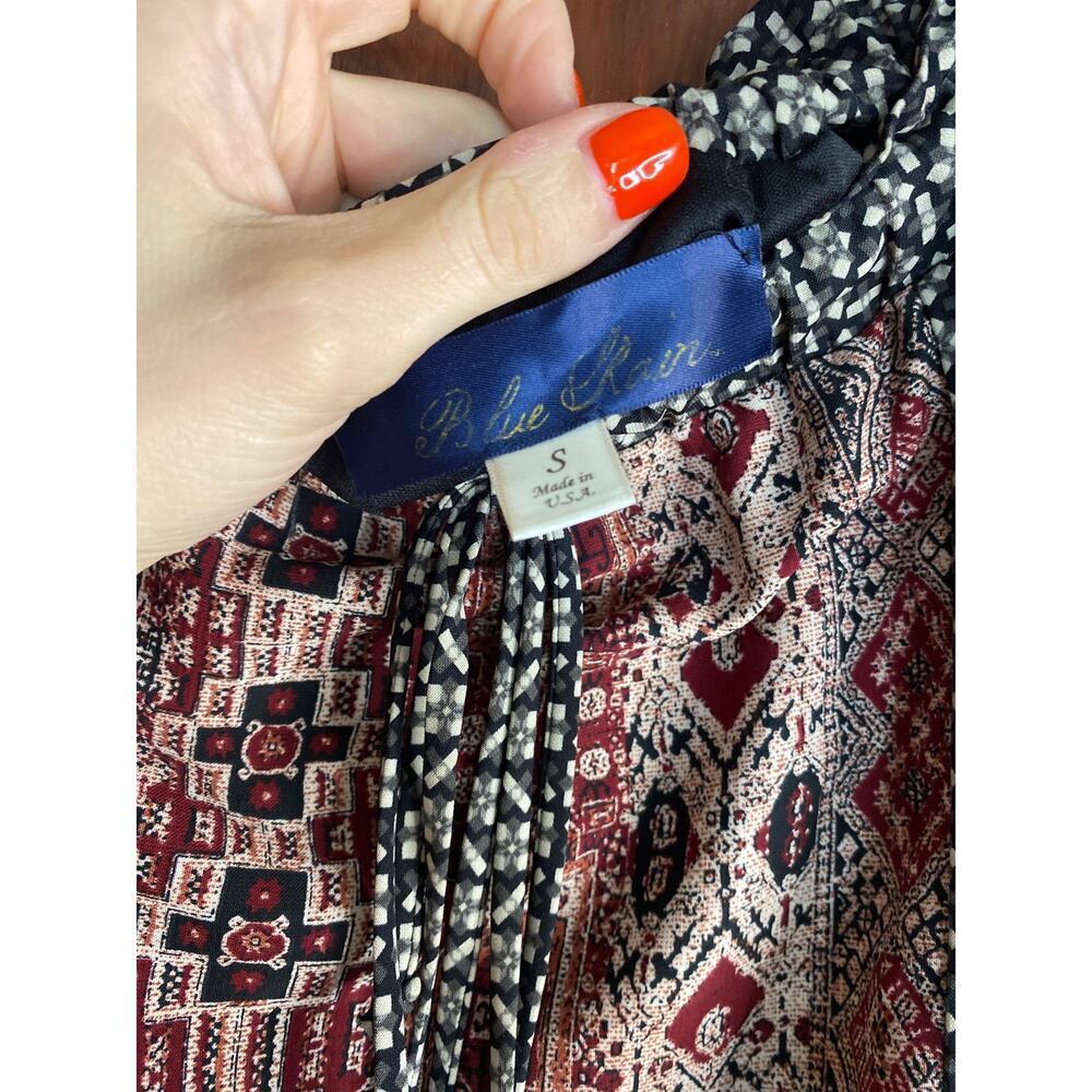 Lightweight Patchwork Blue Rain Mini Skirt Small - image 4